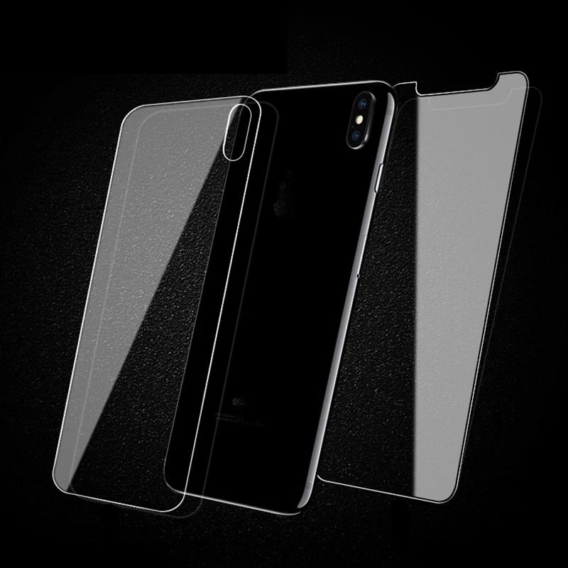 2 шт. закаленное Стекло для iPhone XS X MAX XR 7 Plus задняя Экран протектор НА iPhone 6 6s 6 8 плюс 5 se чехол пленка спереди и длинное сзади Стекло