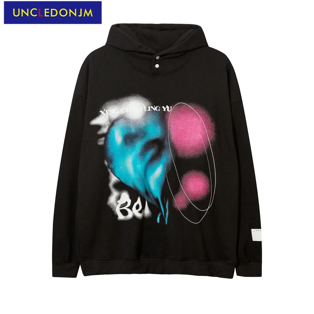 

UNCLEDONJM Painted man hoodies streetwear women punk clothes graphic hoodies japanese streetwear lounge wear Hooded 638