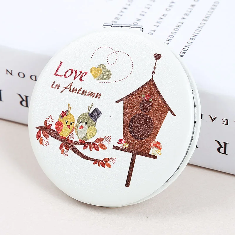 

PU Nordic Makeup Mirror Cartoon Animals Cat Decorative Mirrors Personalized Compact Mirror Beauty Tool Round Makeup Mirror Gift