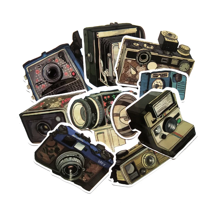 9 шт. ПВХ ностальгическая камера крутая граффити Автомобильная наклейка чемодан