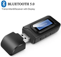lcd display 2in1 bluetooth receiver aux wireless bluetooth 5 0 for wired speakersheadphoneshome music streaming stereo system