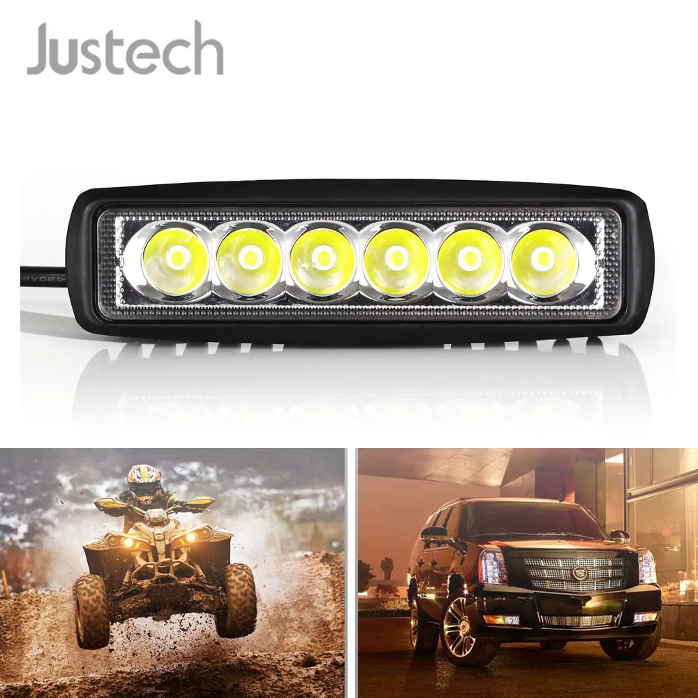Jutech Slim 18 Вт точечная Светодиодная рабочая лампа для джипа внедорожный автобус