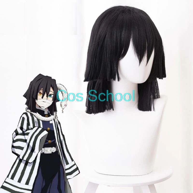 Cos School Tsuyuri Kanawo Rengoku Kyoujurou Kanroji Mitsuri Iguro Obanai парики Demon Slayer Kimetsu no Yaiba аксессуары