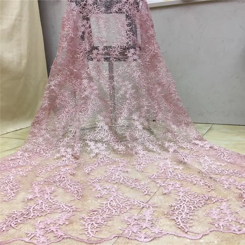 Новинка 2020 африканская кружевная ткань вышитый Золотой нигерийский гипюр для