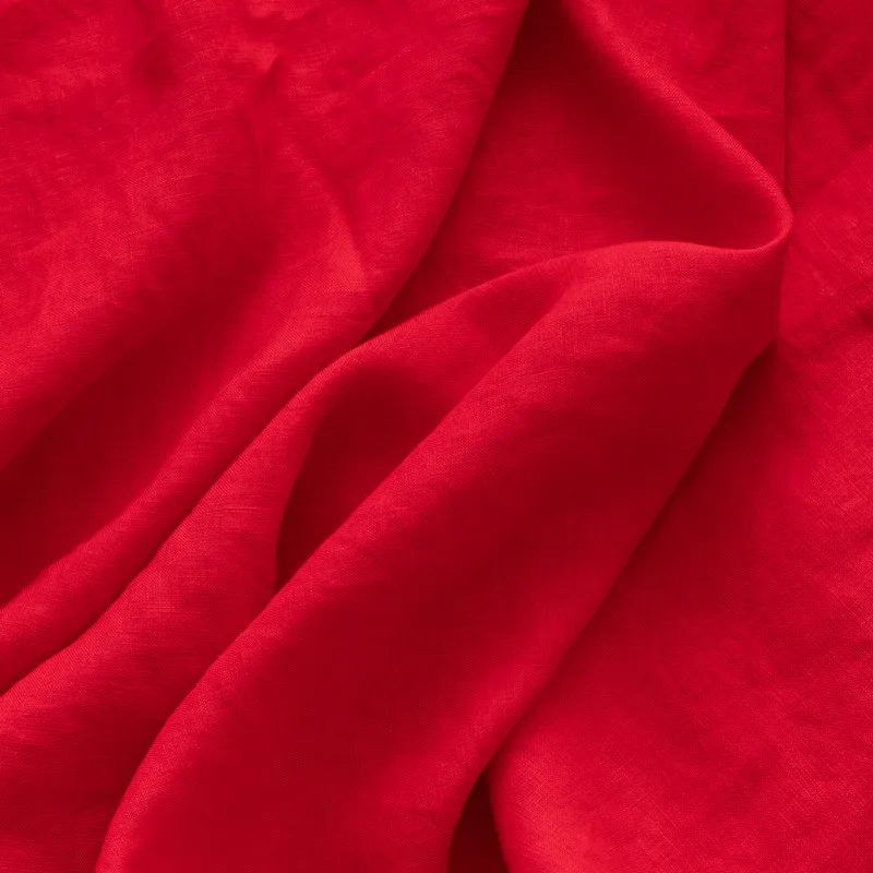 Качественная льняная ткань красивый красный гранат материал модное платье брюки