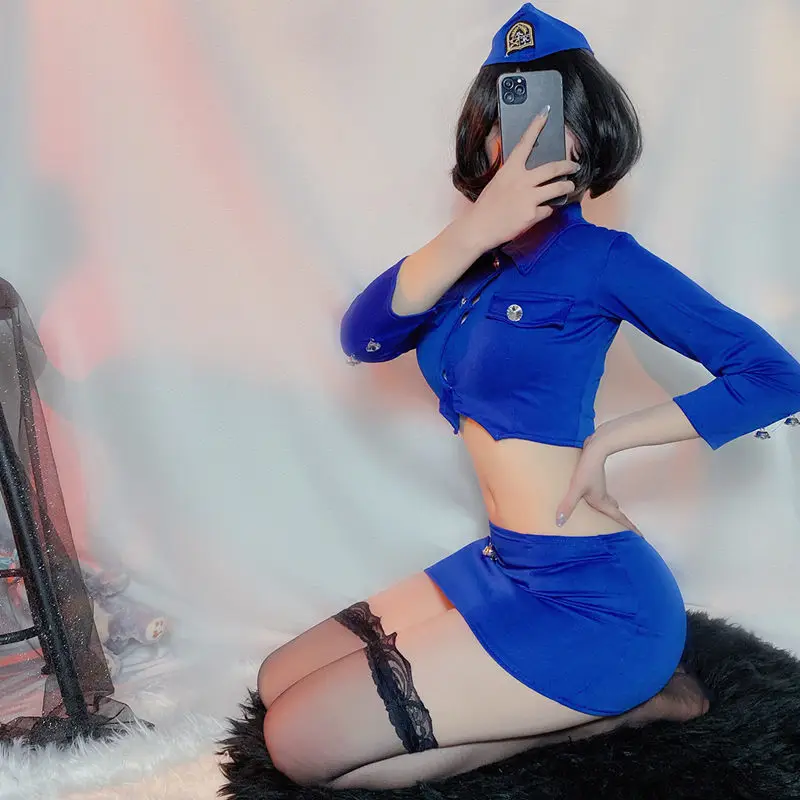 Сексуальное нижнее белье новая стюардесса Полицейская облегающая большой