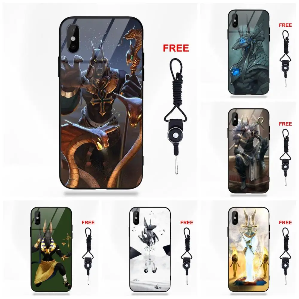 Egypt Anubis Drawing Tempered Glass For Galaxy S8 S9 Plus Redmi 5 Note 5A 6 Huawei Honor 7X P20 Lite Mate 10 Pro | Мобильные