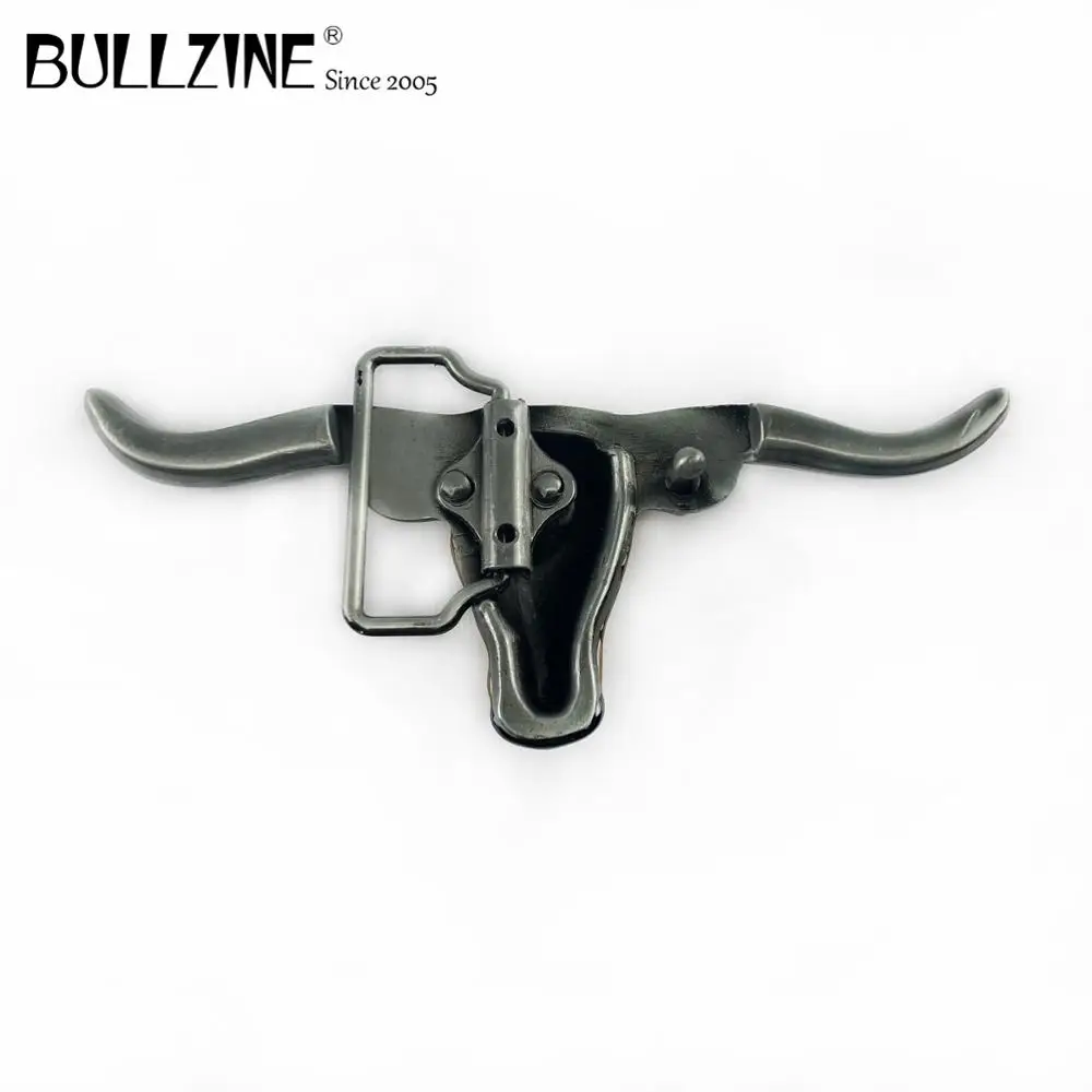 В Bullzine в западном стиле виде Головы Быка пряжки ремня с оловянной отделкой FP 03060