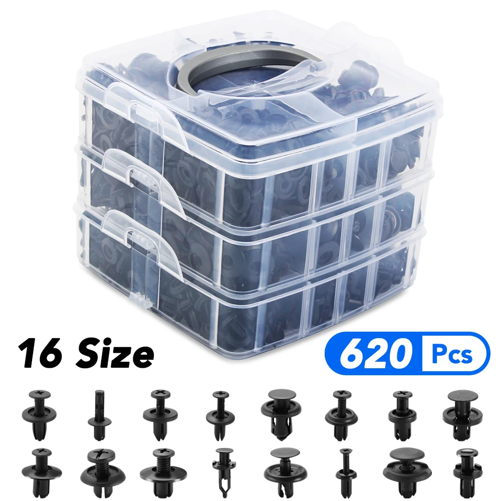 620 шт. разнообразные автомобильные крепежные зажимы фиксаторы заклепки для Seat Leon