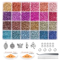4mm jewelry making kit czech glass seed beads box set lobster clasps beading cord for diy earring bracelet necklace making
