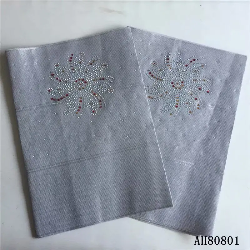 Aso Oke Headtie With Stones And Beads Nigerian Lace Fabric High Quality African Gele For Women 2pieces | Дом и сад