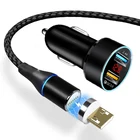 Магнитный автомобильный зарядный кабель Micro USB для Redmi 9A 9C 7A 6A Samsung J330 J310 J530 J510 J710, автомобильное быстрое зарядное устройство, кабель для передачи данных
