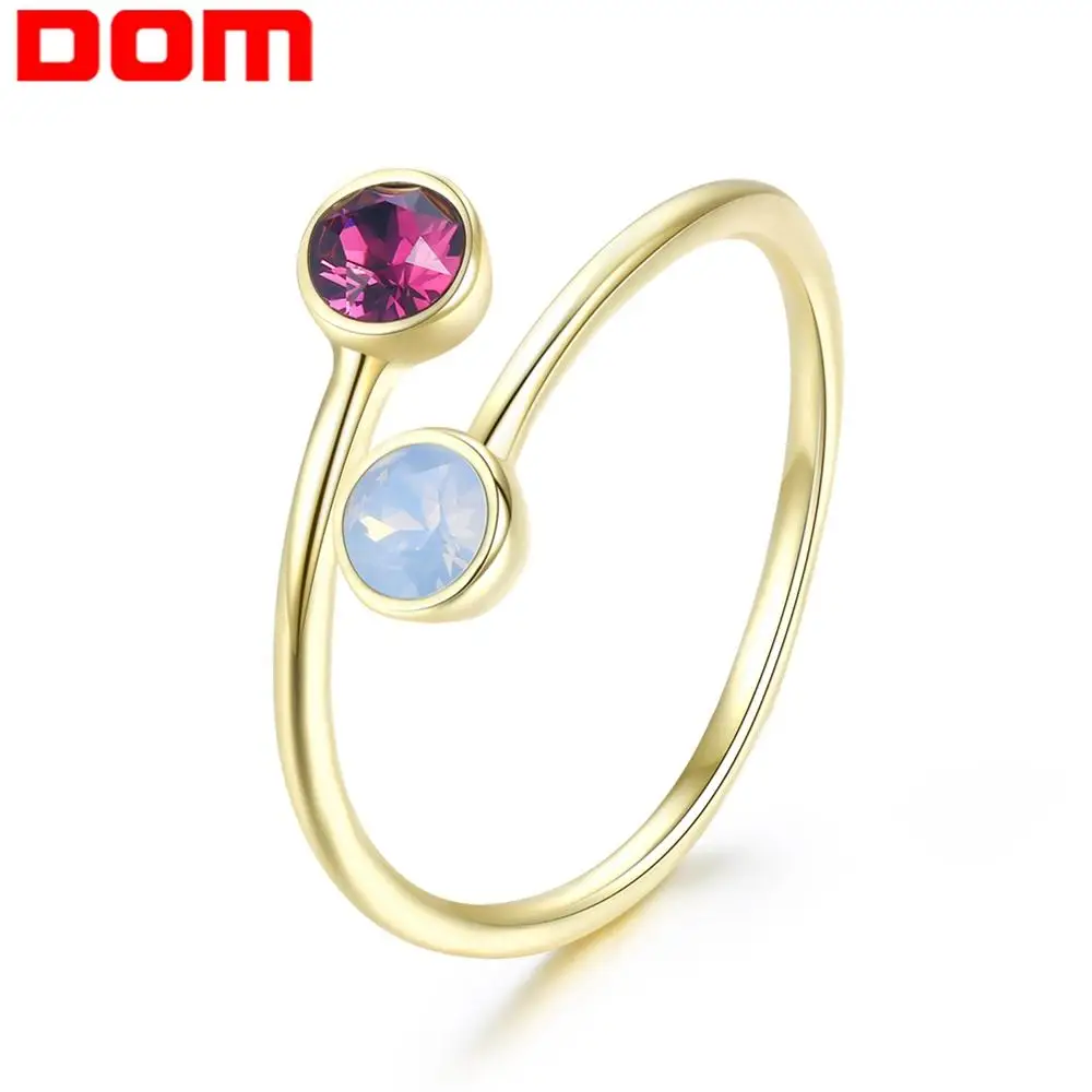 DOM подлинные 925 пробы серебряные Роскошные с кристаллами открытый размер