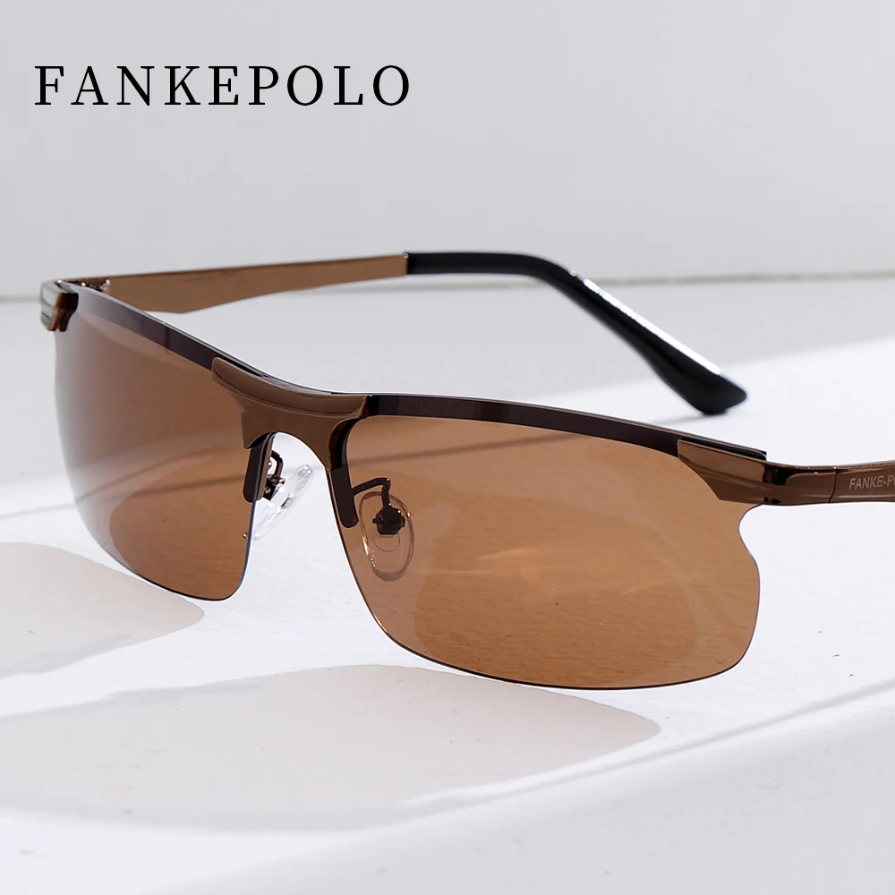 FANKEPOLO, мужские Модные поляризованные солнцезащитные очки, классический фирменный дизайн, мужские уличные зеркальные солнцезащитные очки с УФ-защитой для вождения, спортивные солнцезащитные очки