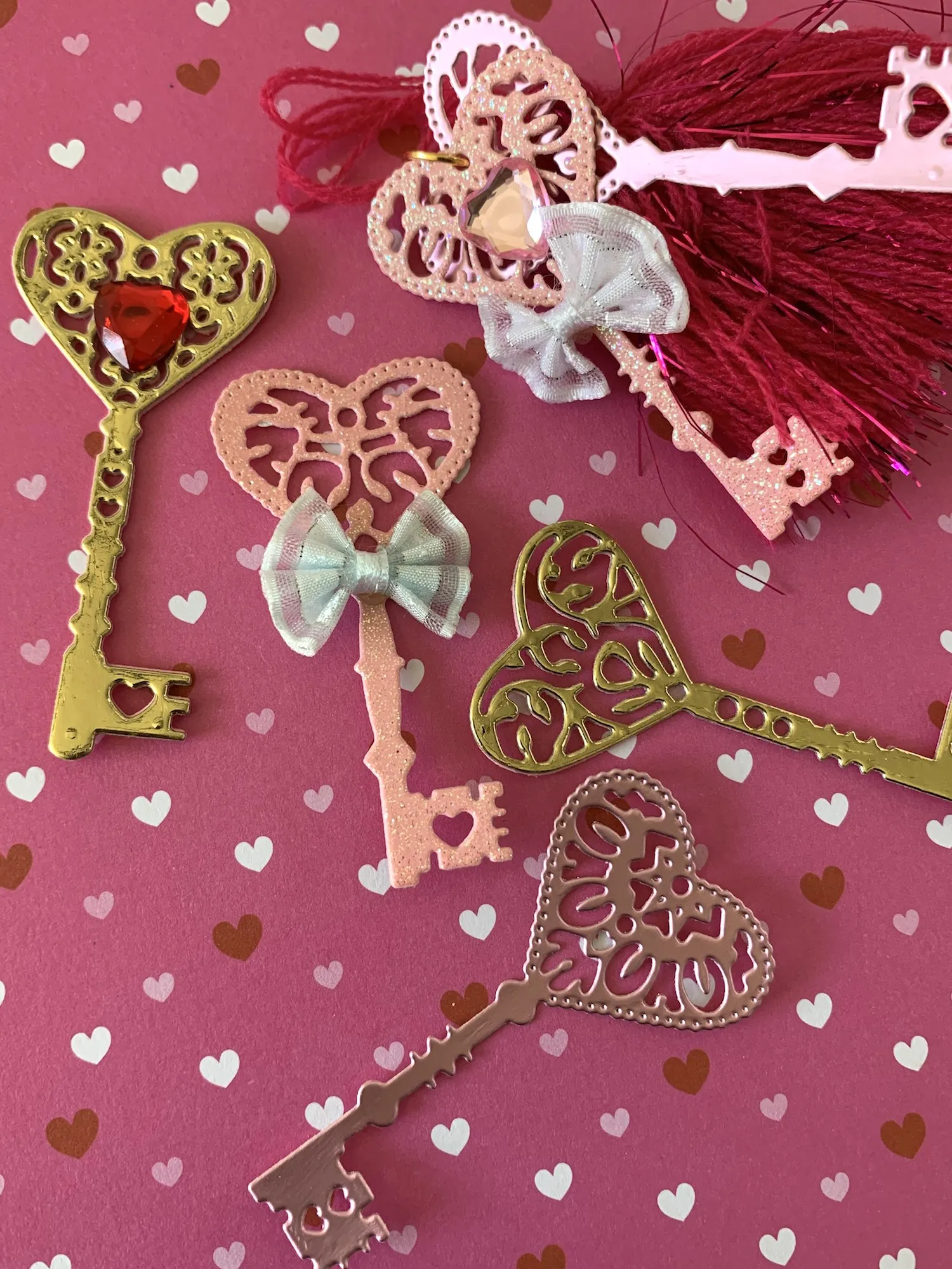 Металлическая резка высечки валентинки 4 шт Сердце Ключ скрапбукинг бумага