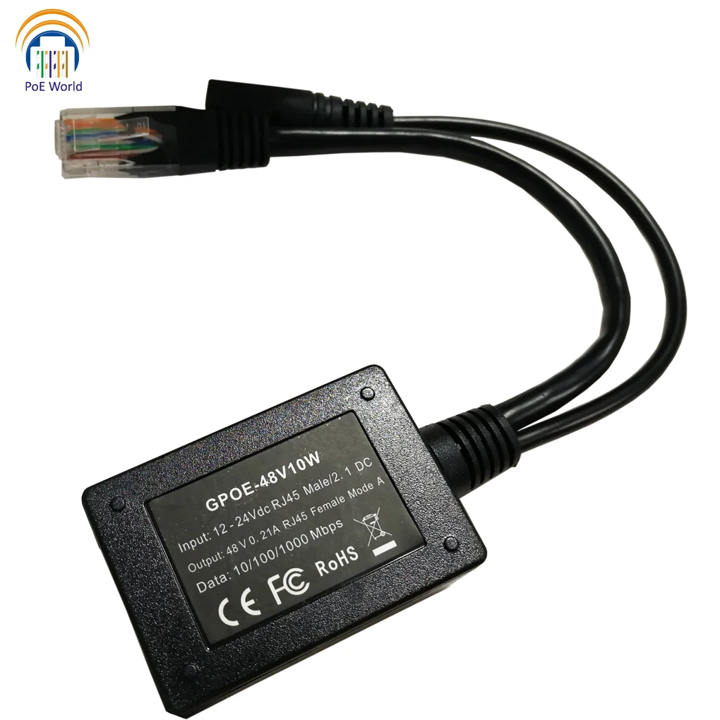 GAF48V10W Input 10-30V Gigabit Output 48Volts PoE Converter for any 802.3af or 48V devices and solar to Conversion | Безопасность и