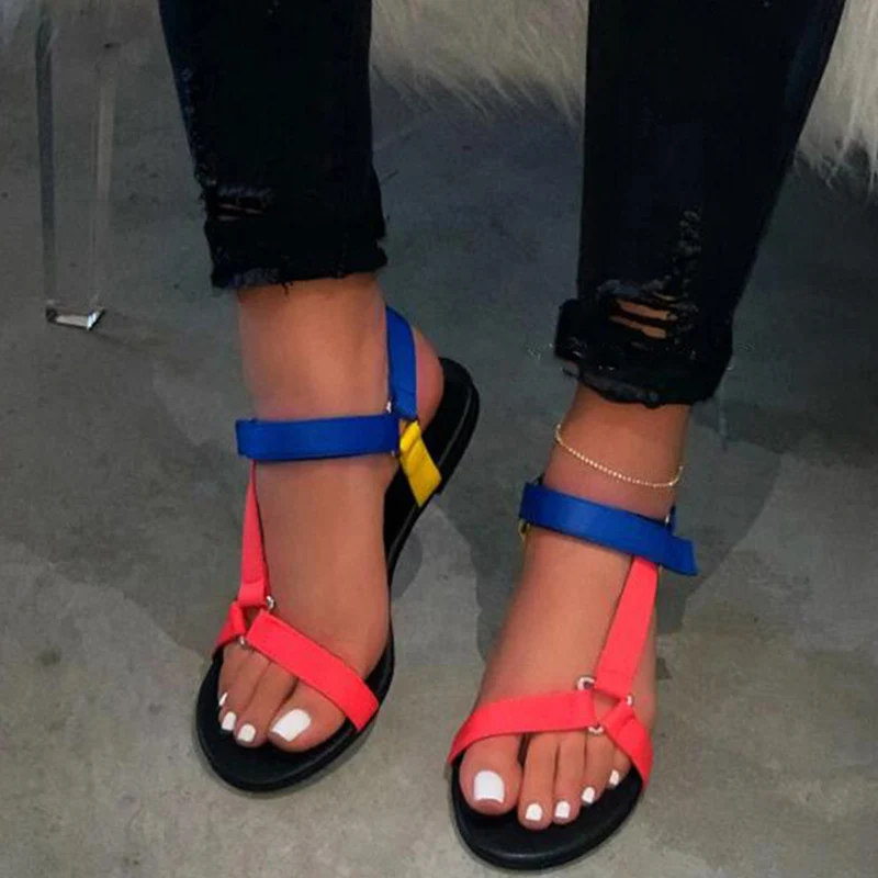 

20 Summer Ladies Hook Loop Soft Sandals Woman Slip On Flat Platform Fashion Shoes Ladies Outdoor Casual Beach Slippers Plus Size