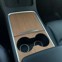model y car central control panel protective wood grain for tesla model 3 2021 accessories patch three