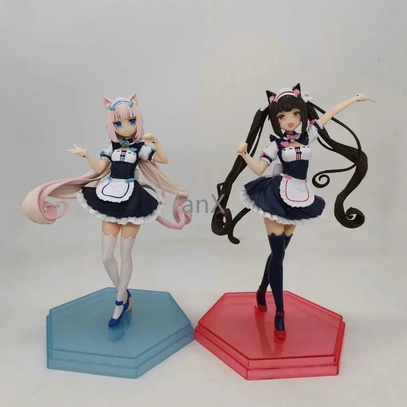 

20CM Neko Para Figure Chocola & Vanilla Scale PVC Action Figure Anime Kawaii Girl Maid Anime Figure Model Toys
