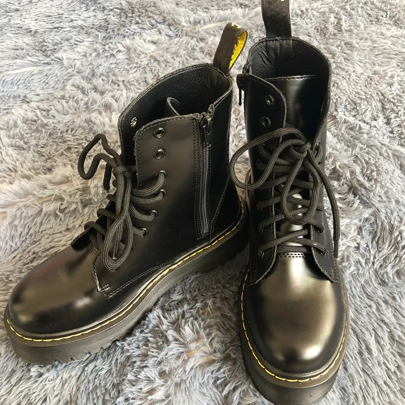 Зимние сапоги Botas Mujer; сезон весна-осень женские ботинки с круглым носком, на шнуровке, на шнуровке; Bottines Pour Les Femmes толстая подошва, женские ботильоны, женские ботинки