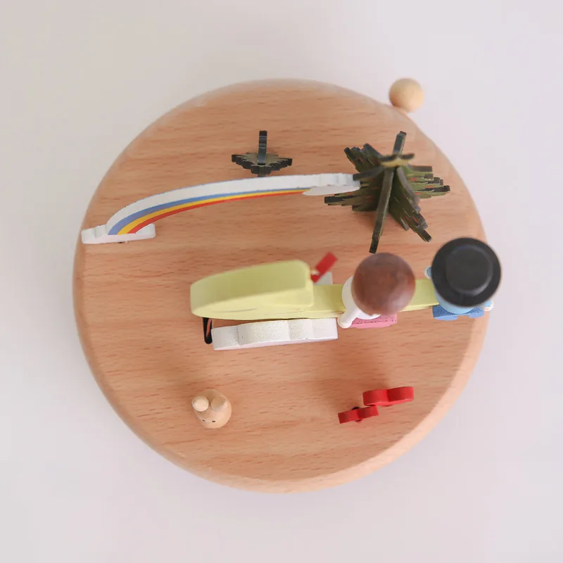 Деревянная карусель музыкальная шкатулка ремесла детские игрушки ретро подарок