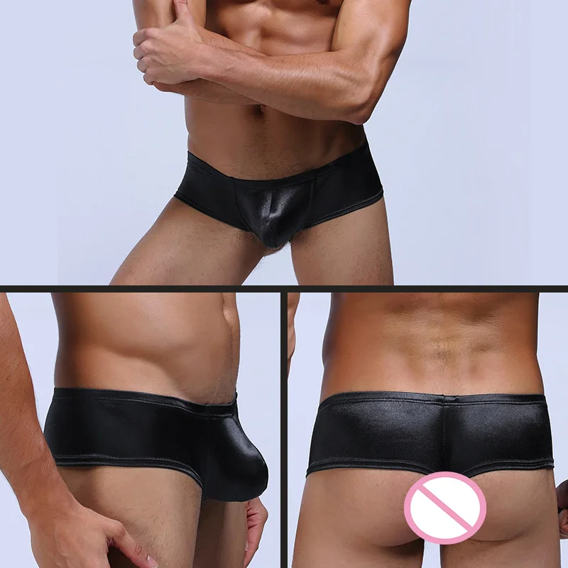 Мужские шорты-боксеры блестящие брифы мужские сексуальные трусы с Т-образной