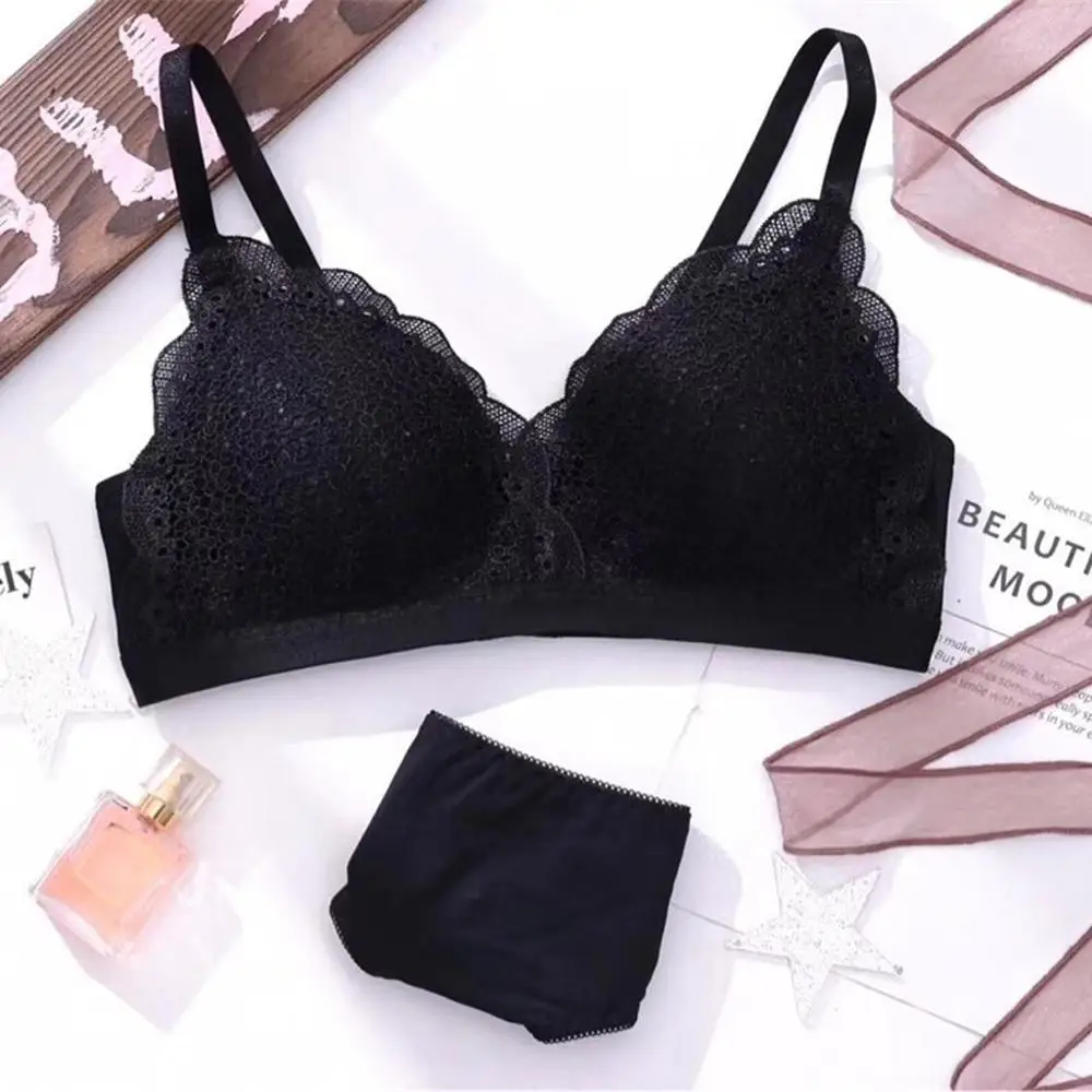 TOPS Женские бюстгальтеры, одноцветные, легкие, полые, французские сексуальные, кружевные, без косточек, бюстгальтер, женское беспроводное белье 3 - Цвет: TOPS