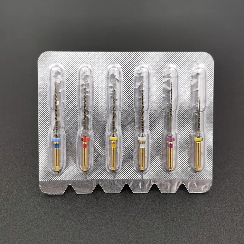 Стоматологические NITI Endo файлы Pro GOLD S1 фиолетовые двигатели F2 золотые