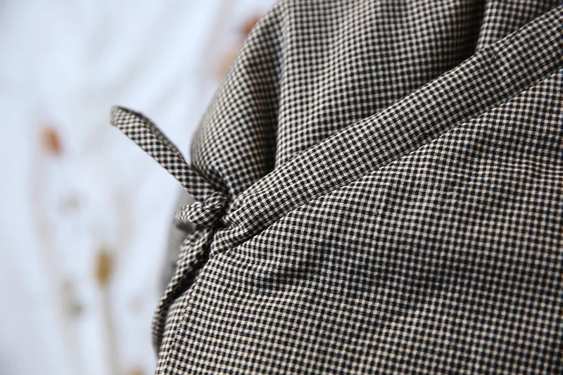 Кардиганы в японском стиле женские свободные с V-образным вырезом клетчатые