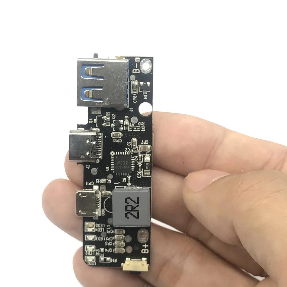 Плата быстрой зарядки Mini USB Type-c QC3.0 5 В 9 12 постоянного тока модуль для литий-ионной