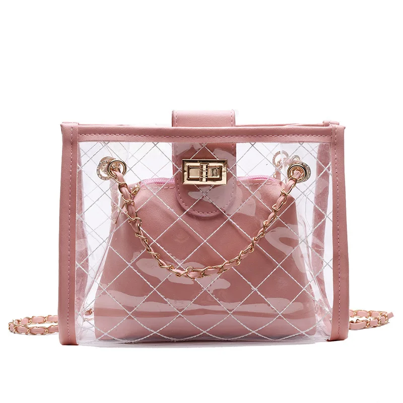 

Transparent Jelly Shoulder Messenger Bag Luxury Trend Designer Brand Feminine Crossbody Bag Travel High Capacity Chain Purse