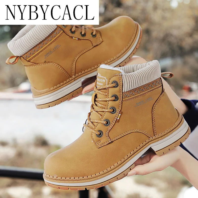 

Women Boots PU Leather Ankle Boots Thicken Warm Rubber Women Shoes Lace Up Platform Motorcycle Boots Woman Botas Mujer