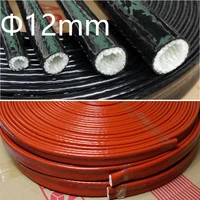thickening fire proof tube id 12mm silicone fiberglass cable sleeve high temperature oil resistant insulated wire protect pipe