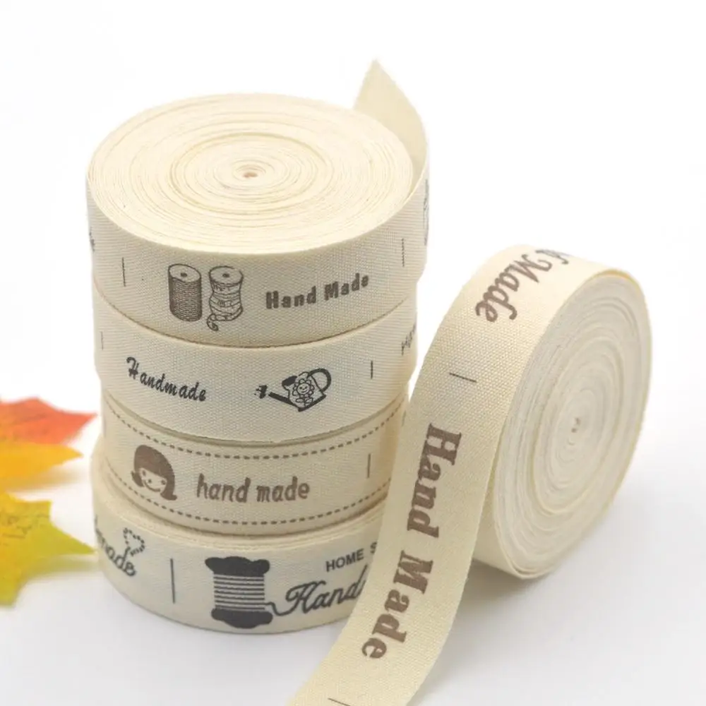 5 м бежевая хлопковая этикетка ручной работы подарочная оберточная лента для