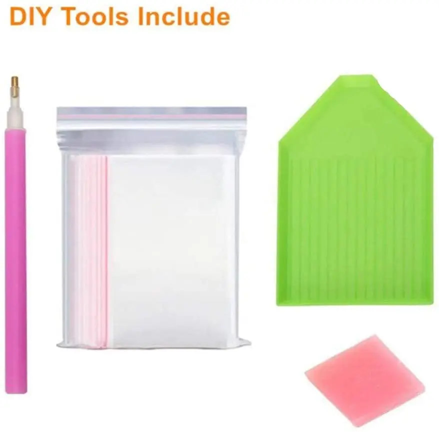 7 розовый diy алмазная живопись коз для укладки домашнего зала способ номер