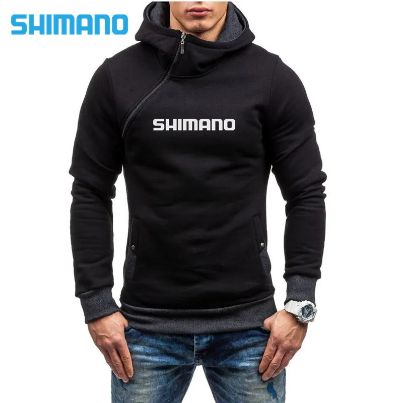 

2022 Shimano Clothes Men's Outdoor Thickened Hooded Warm Fishing Jacket Sports Riding Diagonal Zipper Windproof Fishing Jacket