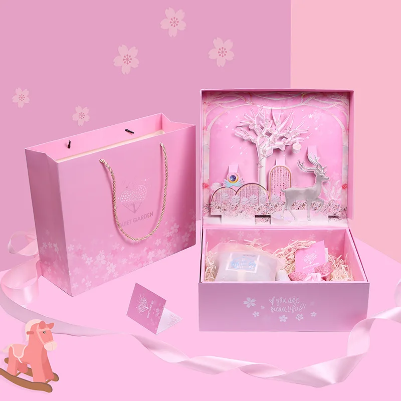 

Hand gift box creative 3D stereo box lipstick cosmetics packaging box queen mother's day gift box candy boxes packaging