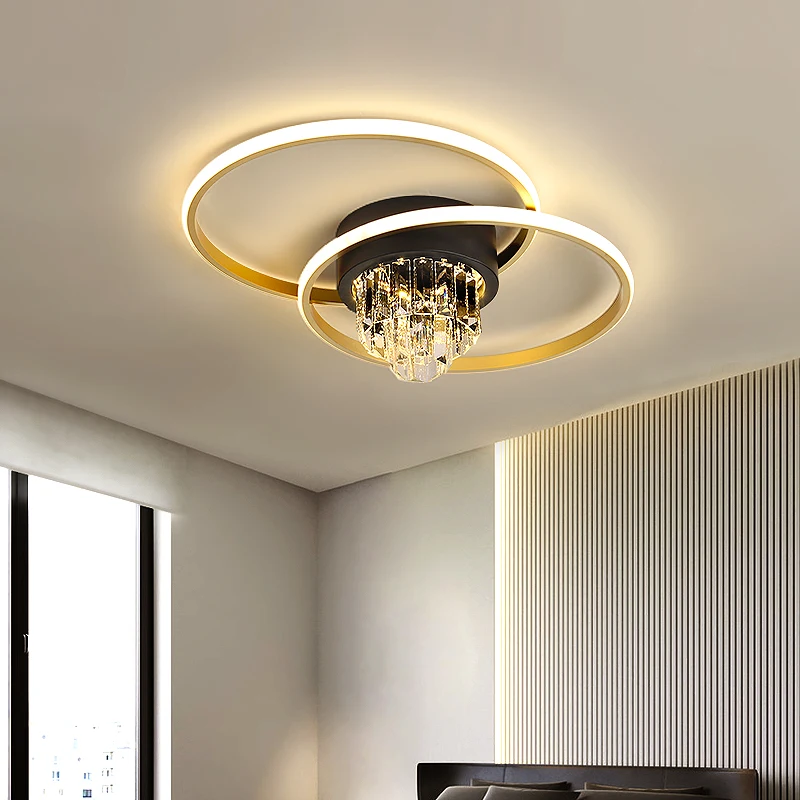 

Suitable for Room 8-15m² Size 52*52cm Gold and White/Black Modern LED Ceiling lights Iron Lamp Body Power 48W Ceiling Lamps