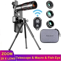tongdaytech hd 4k 28x telescope lens zoom phone camera fish eye marco lentes with tripods for iphone samsung xiaomi smarphone