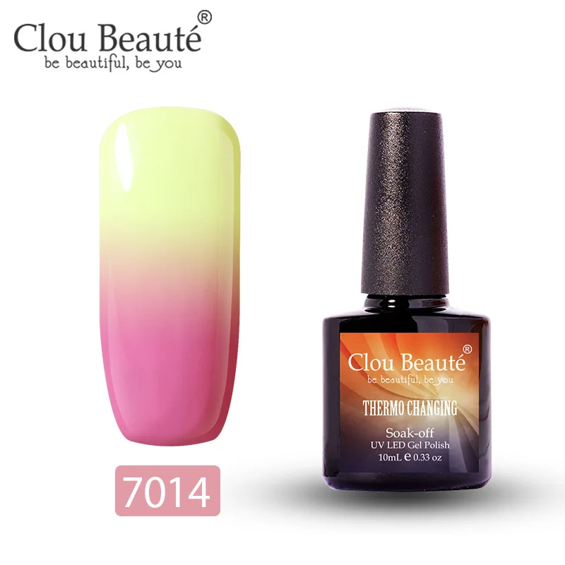 7014 Clou Beaute гель-лак, меняющий цвет в зависимости от температуры, гибридный УФ-лак для ногтей, стойкий, растворимый гель, 10 мл - Цвет: 7014