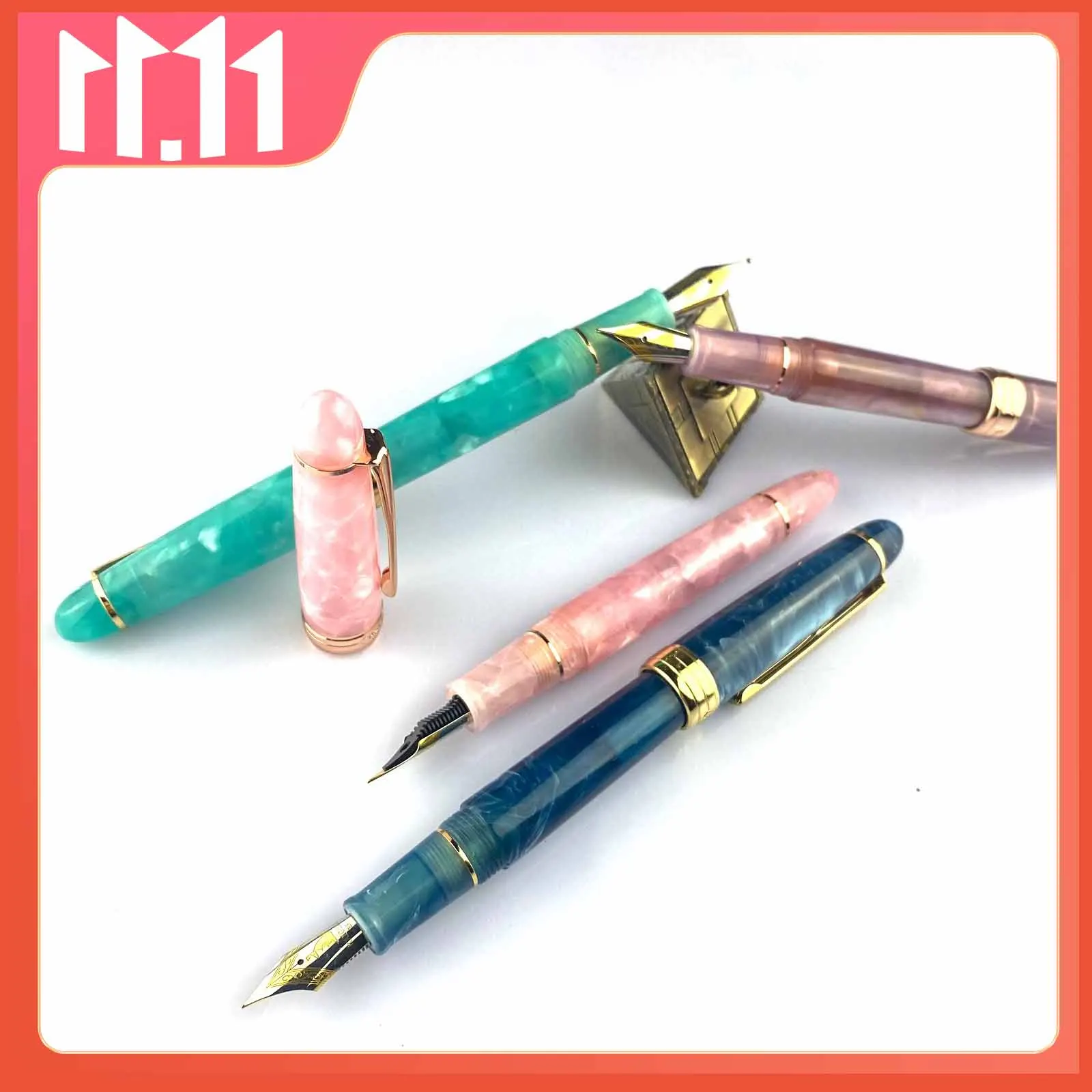 

Каучуковая перьевая ручка Kaigelu 356 с золотым зажимом, наконечник EF/F/M, красивые цвета, чернильная ручка для офиса, бизнеса, дома, подарок для пи...