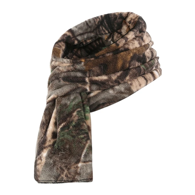Мужской теплый флисовый шарф ветрозащитный Камуфляжный в стиле милитари для