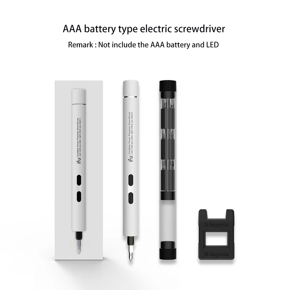 plastic white aaa IFu мини электрический беспроводной Магнитный Отвертка Инструмент Torx Hex Phillips комплект литий-ионный аккумулятор прецизионная ручная Отвертка Набор бит - Цвет: plastic white aaa