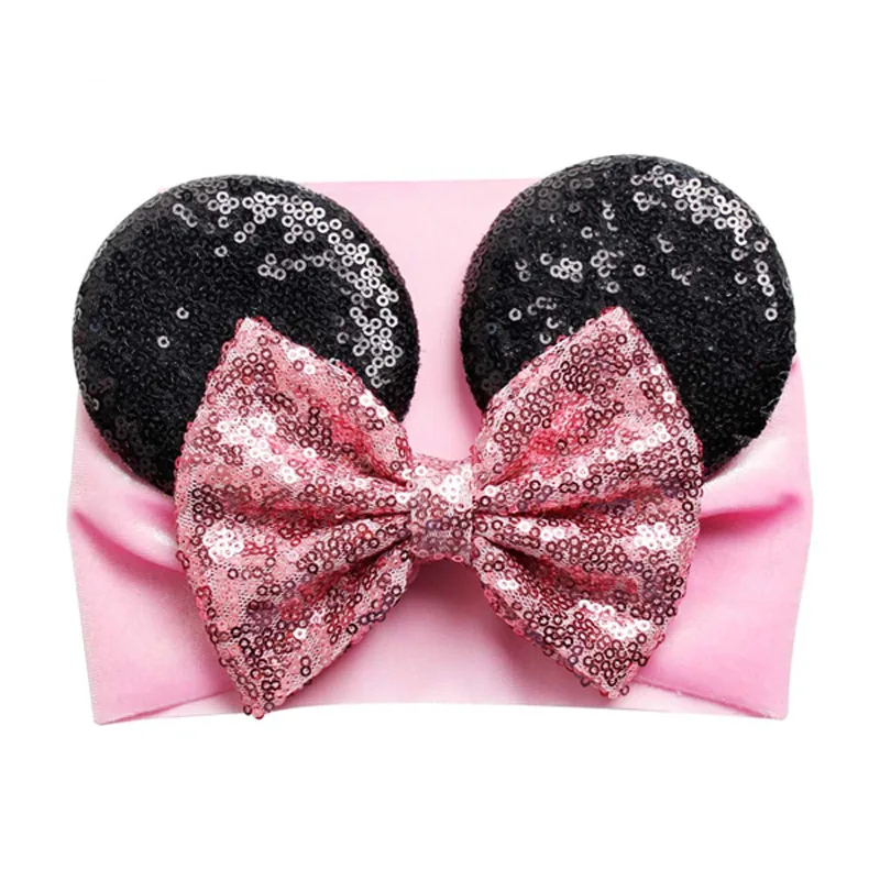 Детские кашемировые уши Микки головные уборы Вельветовая повязка для волос лук