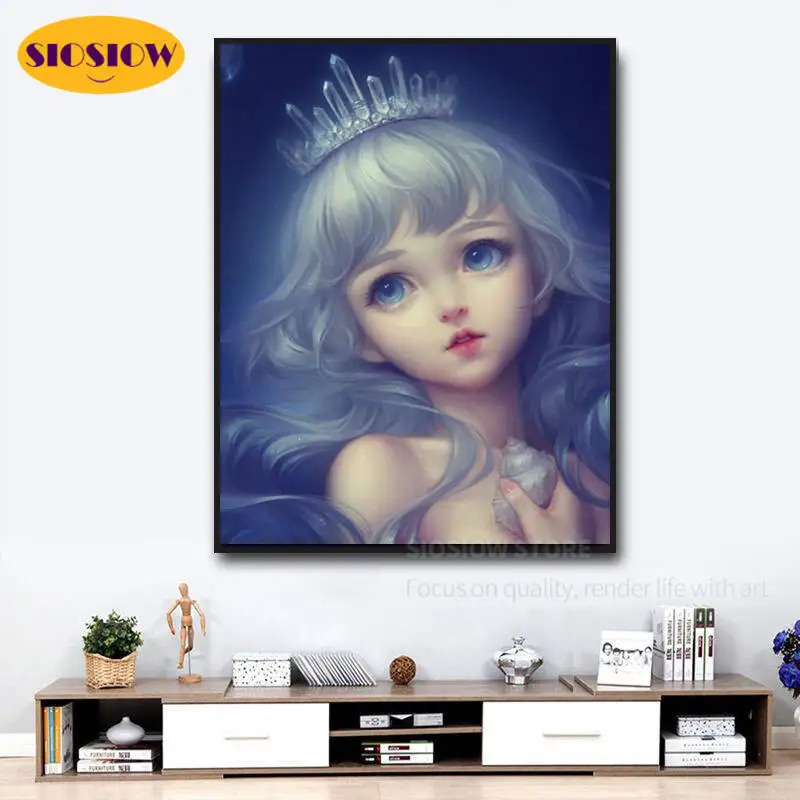 5D Алмазная мозаика &quotсделай сам&quot вышивка яркостью мультяшная девушка наборы