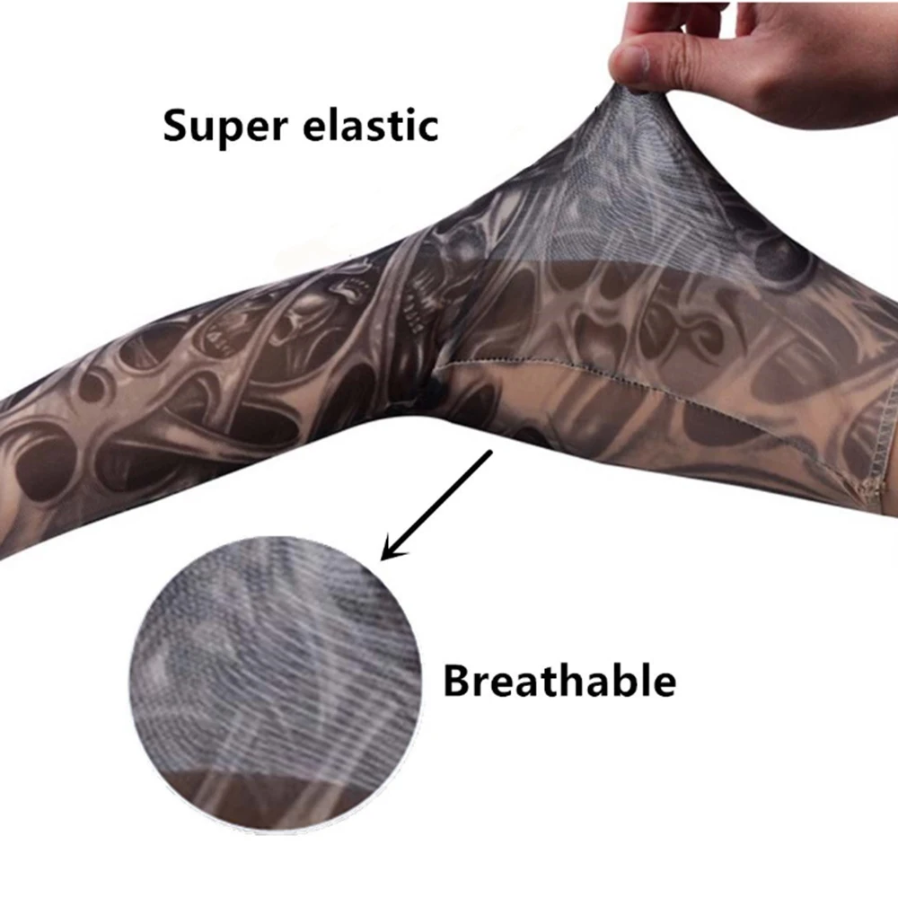 

10 Pcs Outdoor Cycling Sleeves 3D Tattoo Printed Armwarmer UV Protection MTB Bike Bicycle Sleeves Arm Protection Ridding Sleeves