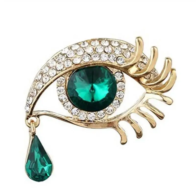 Exquisite Zircon Crystal Eye of Horus Brooch Pin for Men Women Vintage Versatile Brooch Jewelry Gift