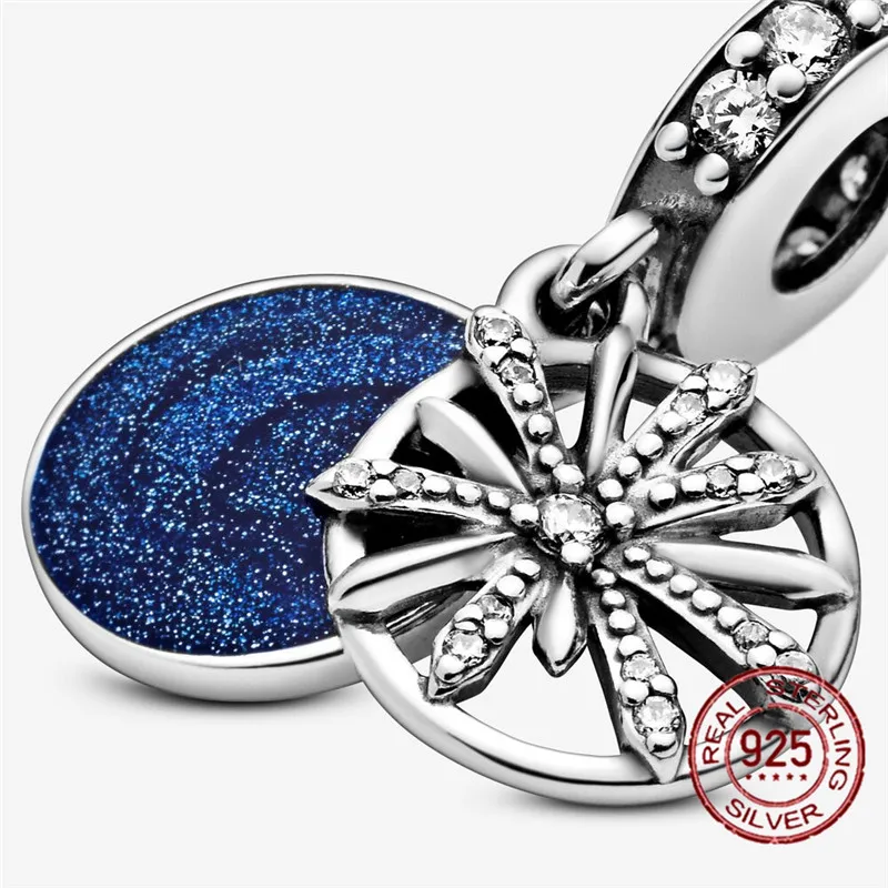 

925 Sterling Silver Shiny Wish Firework for Original 925 Bracelet Bangle Round Metal Beads for Women Gifts DIY Jewelry Making