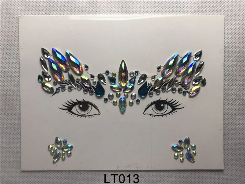 LT013 Временные Стразы, блестящие тату-наклейки, украшения для лица, драгоценные камни, праздничные вечерние украшения для макияжа, украшения для тела, флэш-поддельные временные татуировки - Цвет: LT013