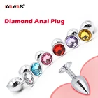 Анальная пробка диаманта из нержавеющей стали Анальная пробка со стразами Съемная гладкая игра для взрослых гей стимулятор секс-игрушки массажер простаты Dilldo
